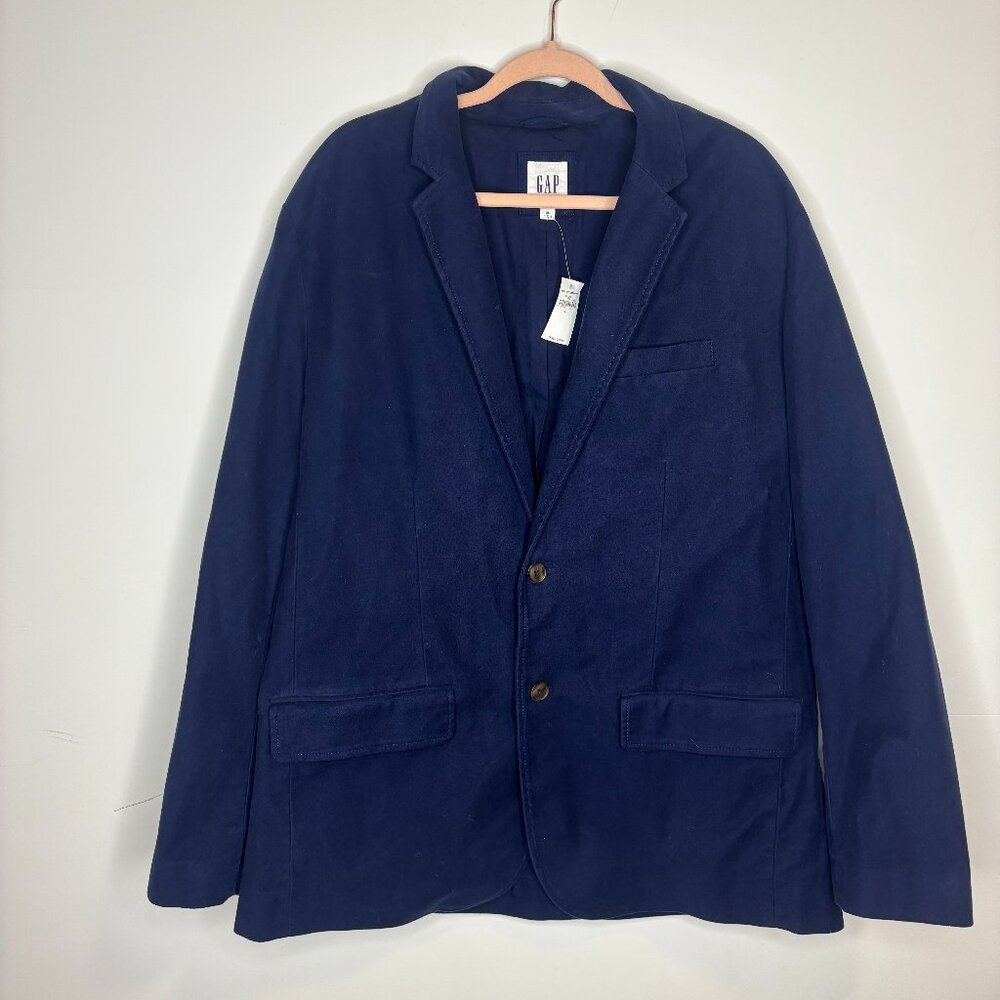 GAP Men's Navy Twill Two Button Blazer XL NWT Pockets - Picture 4 of 8